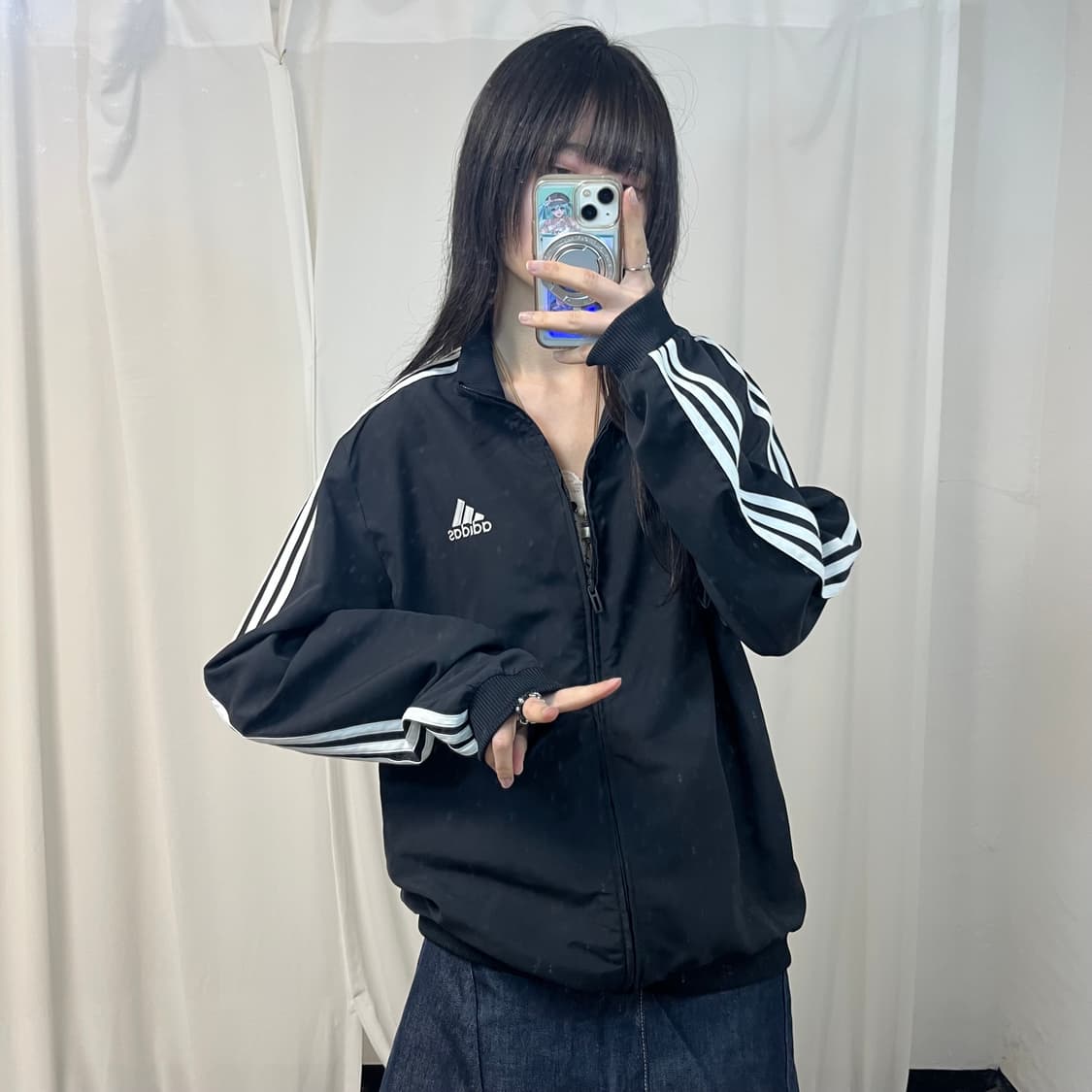 Adidas black windbreaker 상품이미지2