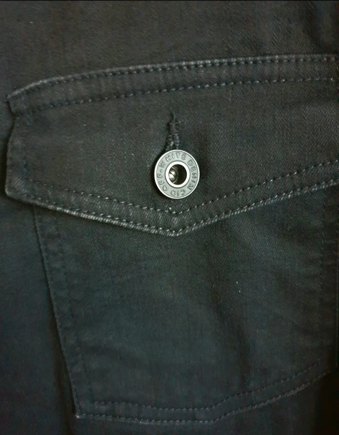 정품 (XS) 오프화이트 블랙데님 자수셔츠 (남녀공용갸능) 상품이미지4