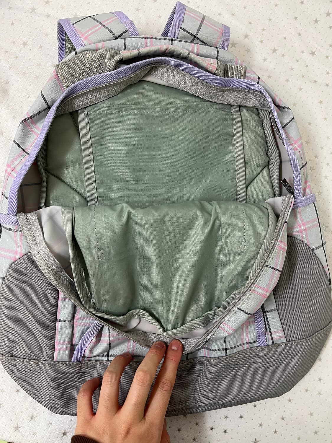 베네통 블루베리 체크 백팩 🫟 상품이미지9