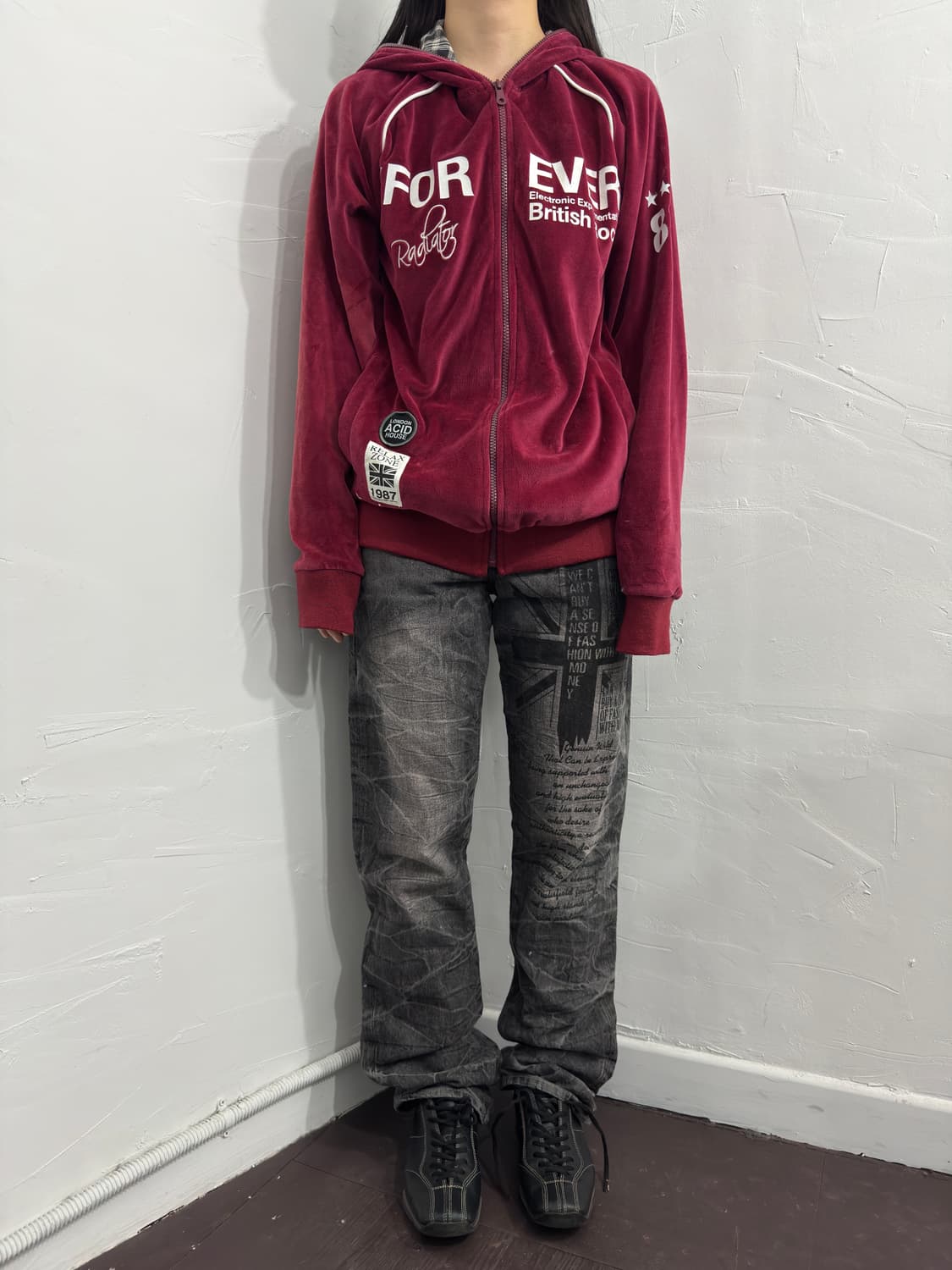 relax zone velvet hood zipup 상품이미지3