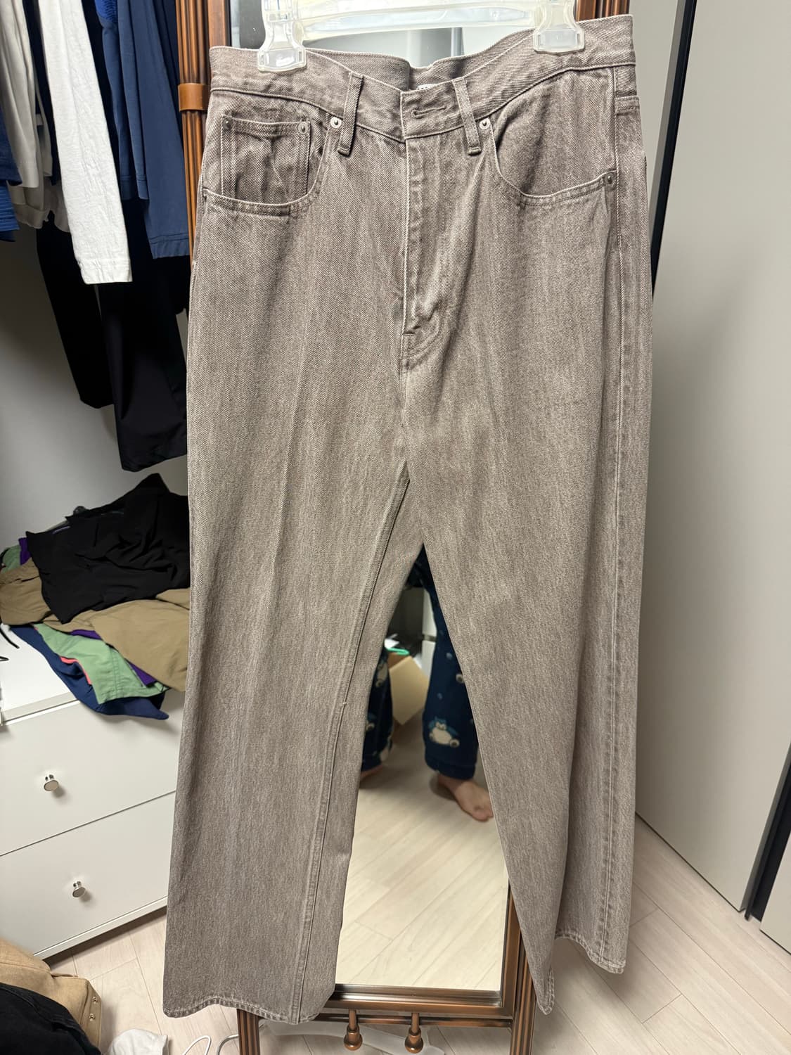 오라리 하드 트위스트 페이디드 브라운 데님 5P 팬츠 모카 브라운22ss 상품이미지1