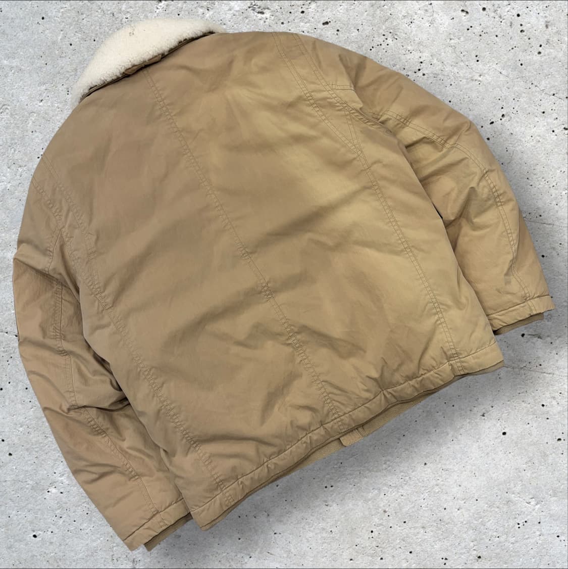 [M] 빈폴 양모 넥 퍼 베이지 봄버 다음 패딩 자켓 C606 상품이미지2