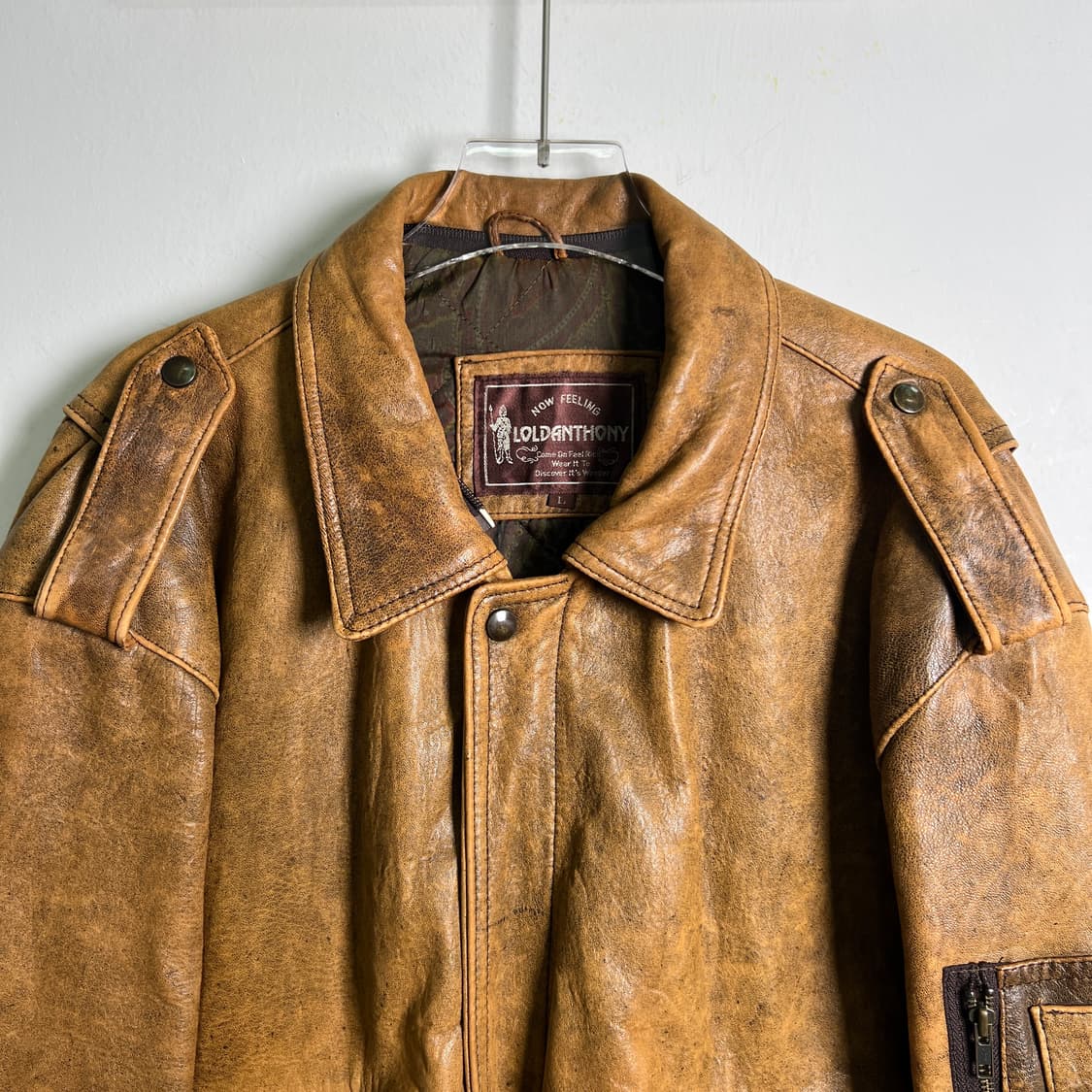 VTG 빈티지 양가죽 A-2 플라이트 자켓 L 상품이미지4