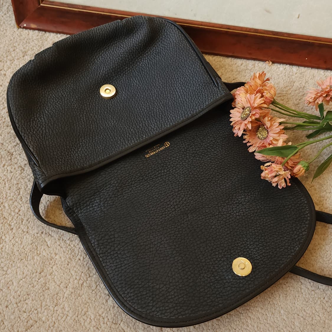 90년대 지노 페루치 레더 이태리 크로스 숄더백 상품이미지8