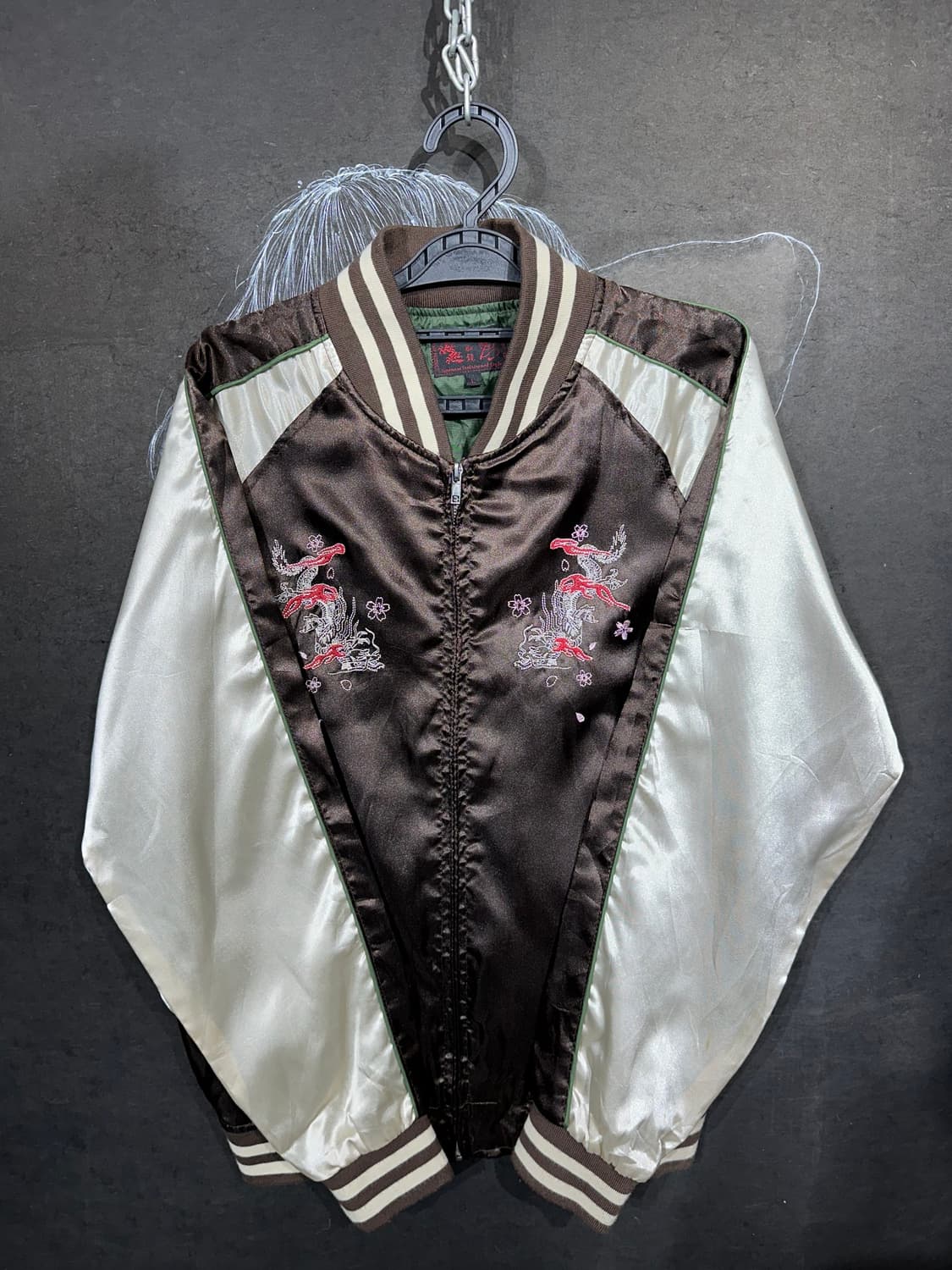 일본빈티지 일심여경 y2k 브라운 용 자수 스카잔 L 상품이미지5