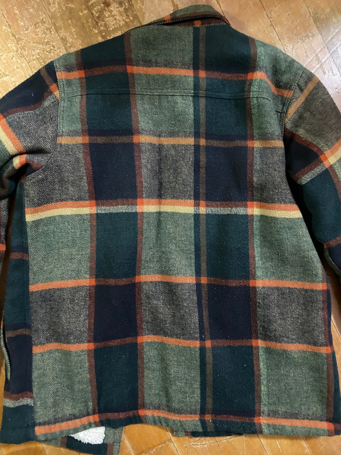 자라 플리스 안감 체크 셔켓 M (105) 상품이미지6