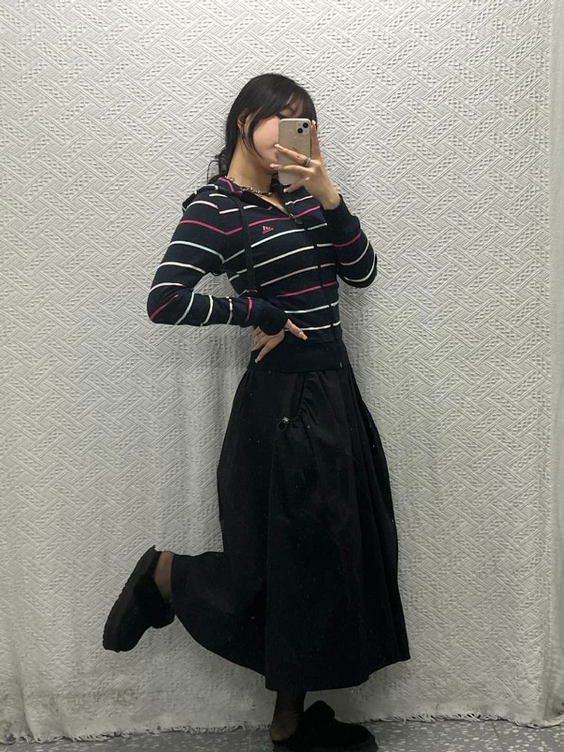 아디다스 자수로고 Y2K 스트라이프 후드집업 85 C06387 상품이미지1