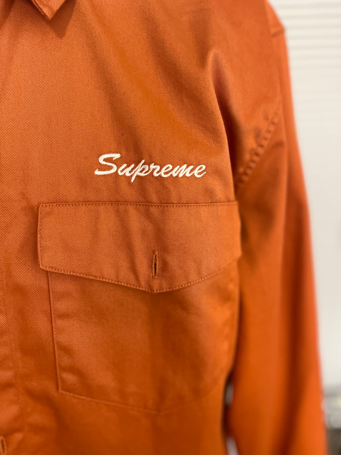 슈프림 SUPREME 오렌지 WASTE 자수 워크셔츠 L 상품이미지3