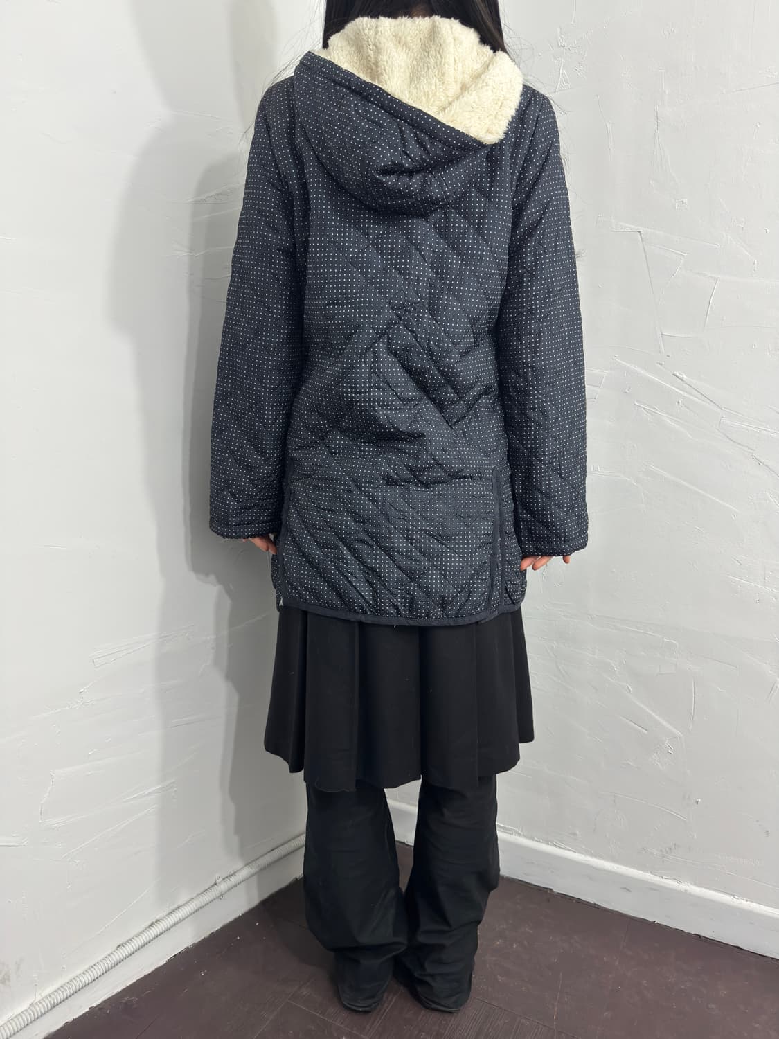 dot hood fleece padding 상품이미지5