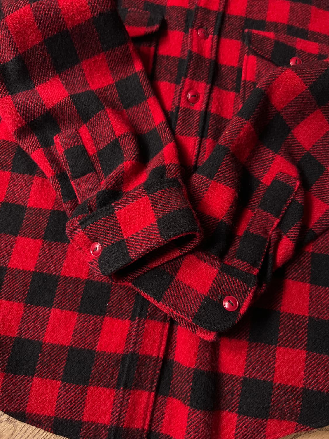 [L]60's 울리치 USA 버팔로 체크 울 셔츠 상품이미지4