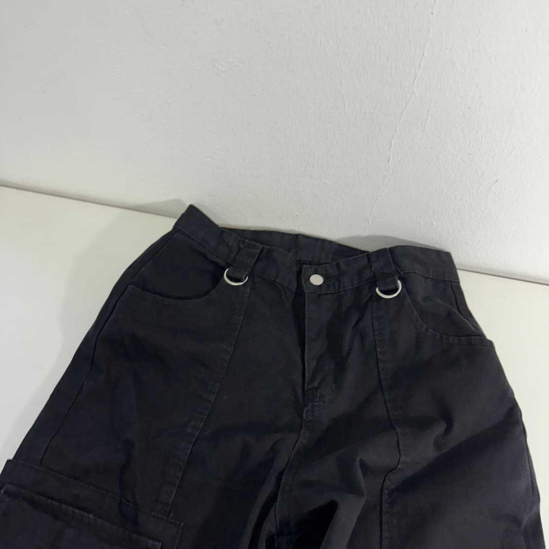 L-XL 빈티지 블랙 코튼 카고 부츠컷팬츠 상품이미지4