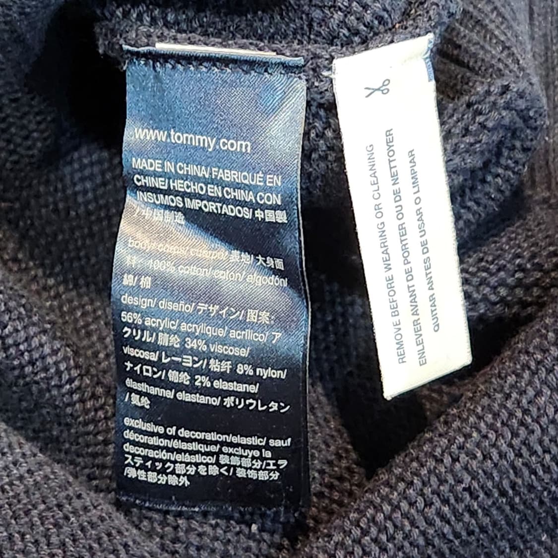 타미힐피거 빅로고 니트 네이비 (S) 상품이미지4