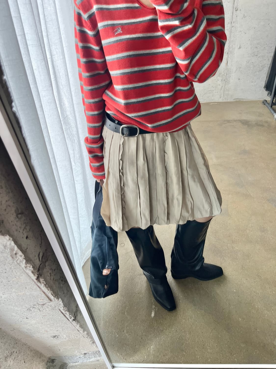 Rene 르네 러플 벌룬 스커트 베이지 상품이미지1