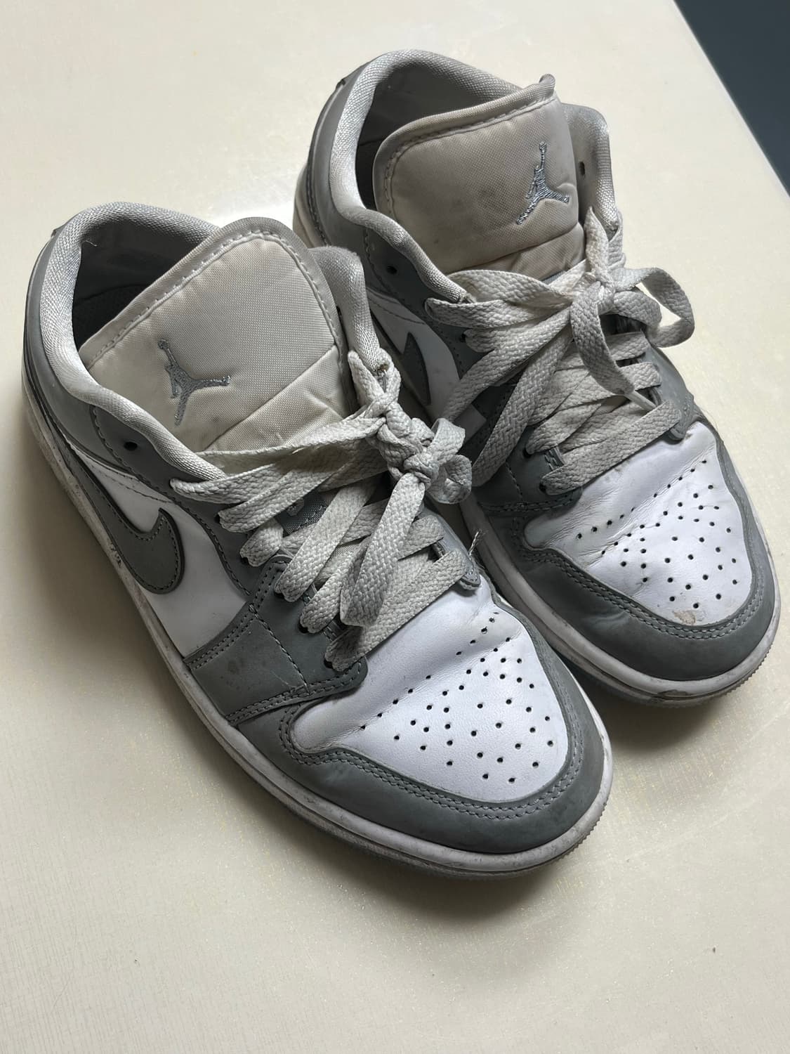 (W) Jordan 1 Low White Wolf Grey 225 상품이미지4