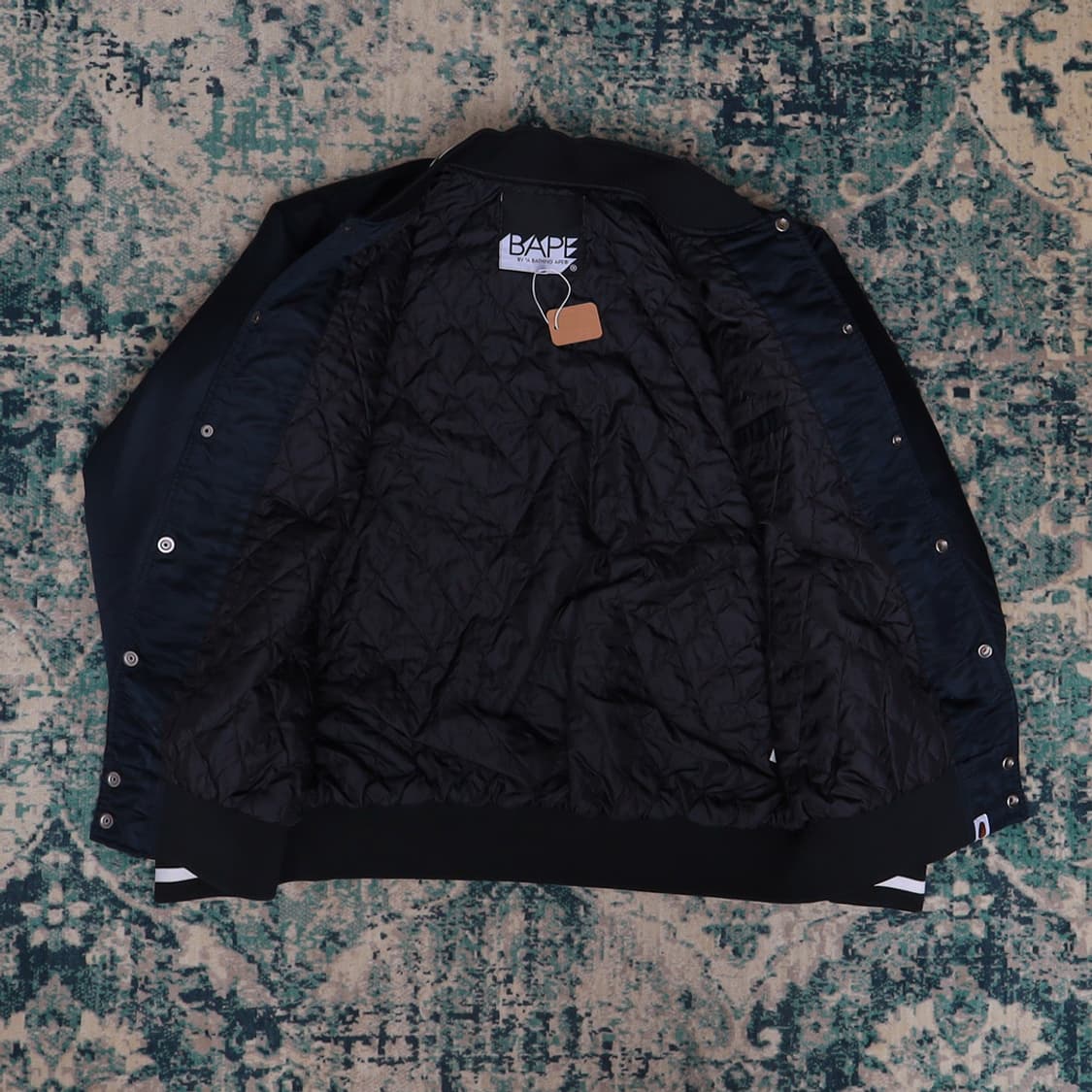 Bape 베이프 00S 빅 로고 스타디움 자켓 바시티자켓 블랙L 상품이미지3