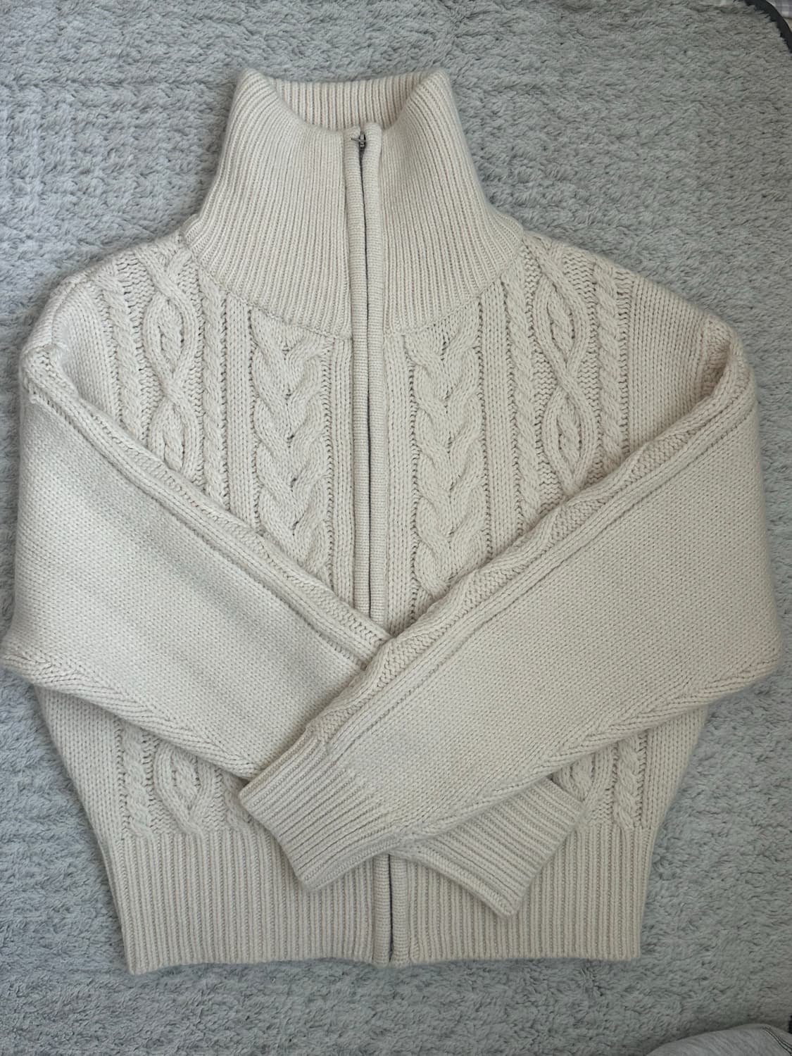 꽈배기 니트 집업 상품이미지1