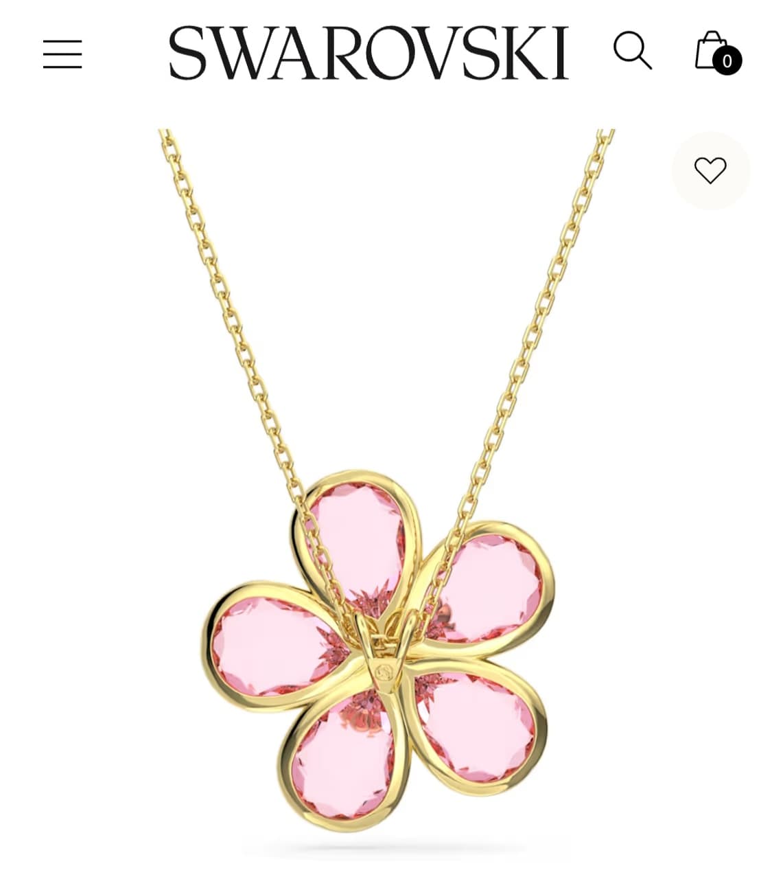 새제품)스와로브스키 플라워 핑크 목걸이 정품 상품이미지4