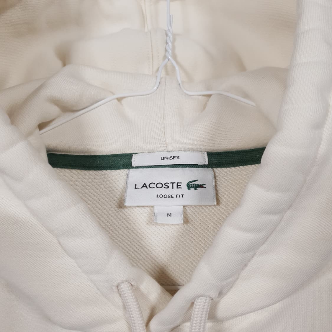 실측 L (100) 라코스테 신형 23FW 빅 크록 후드티 스웻셔츠 크림 상품이미지6