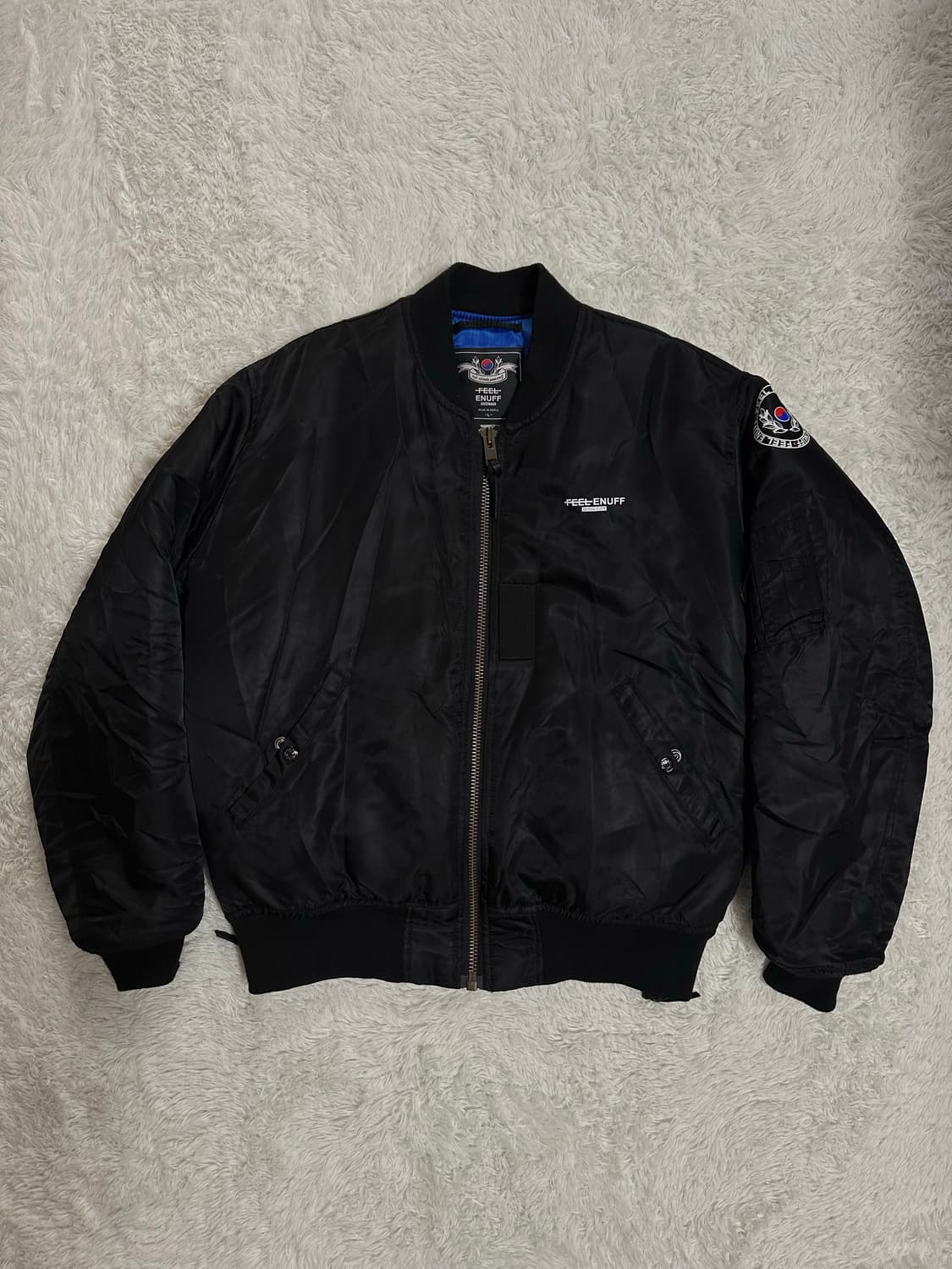 FEEL ENUFF 블랙 봄버 자켓 L 상품이미지2