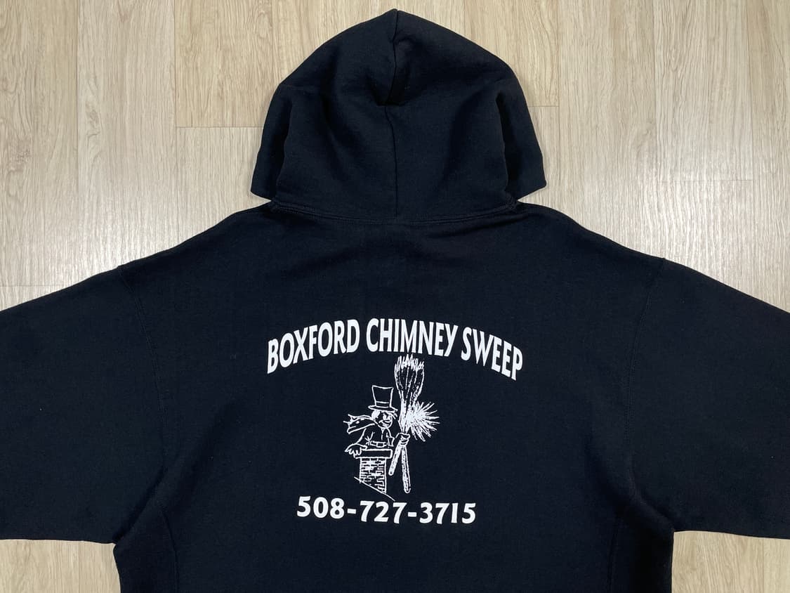 110) 00's 러셀 빅프린팅 V스티치 후드티 상품이미지1