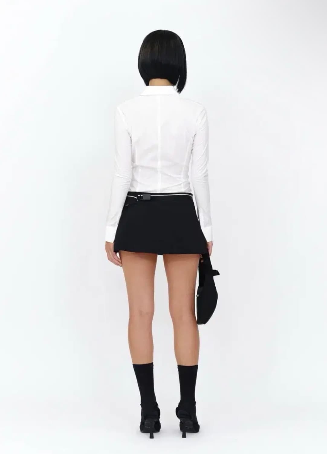 혜인서 패널드 로우라이즈 스커트 블랙 상품이미지4