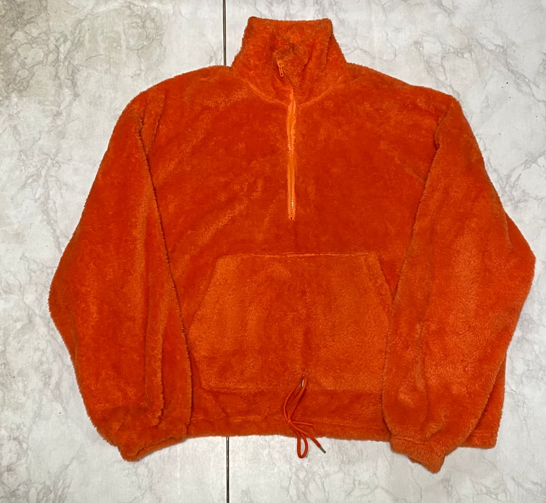 오렌지색 뽀글이 하프집업 풀오버 사이즈 105 오버핏 상품이미지1