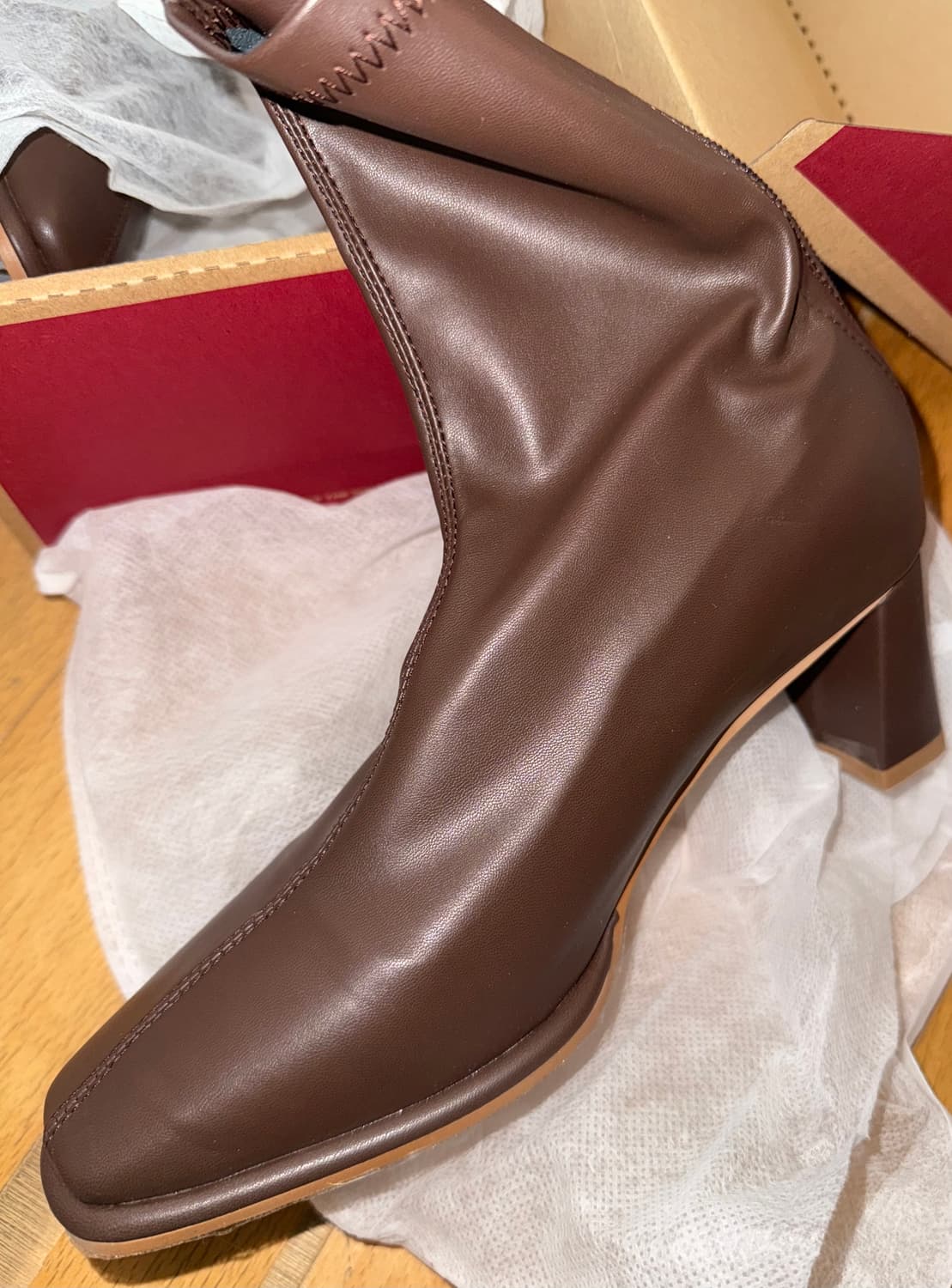 브라운 컬러 앵클부츠 235 상품이미지4