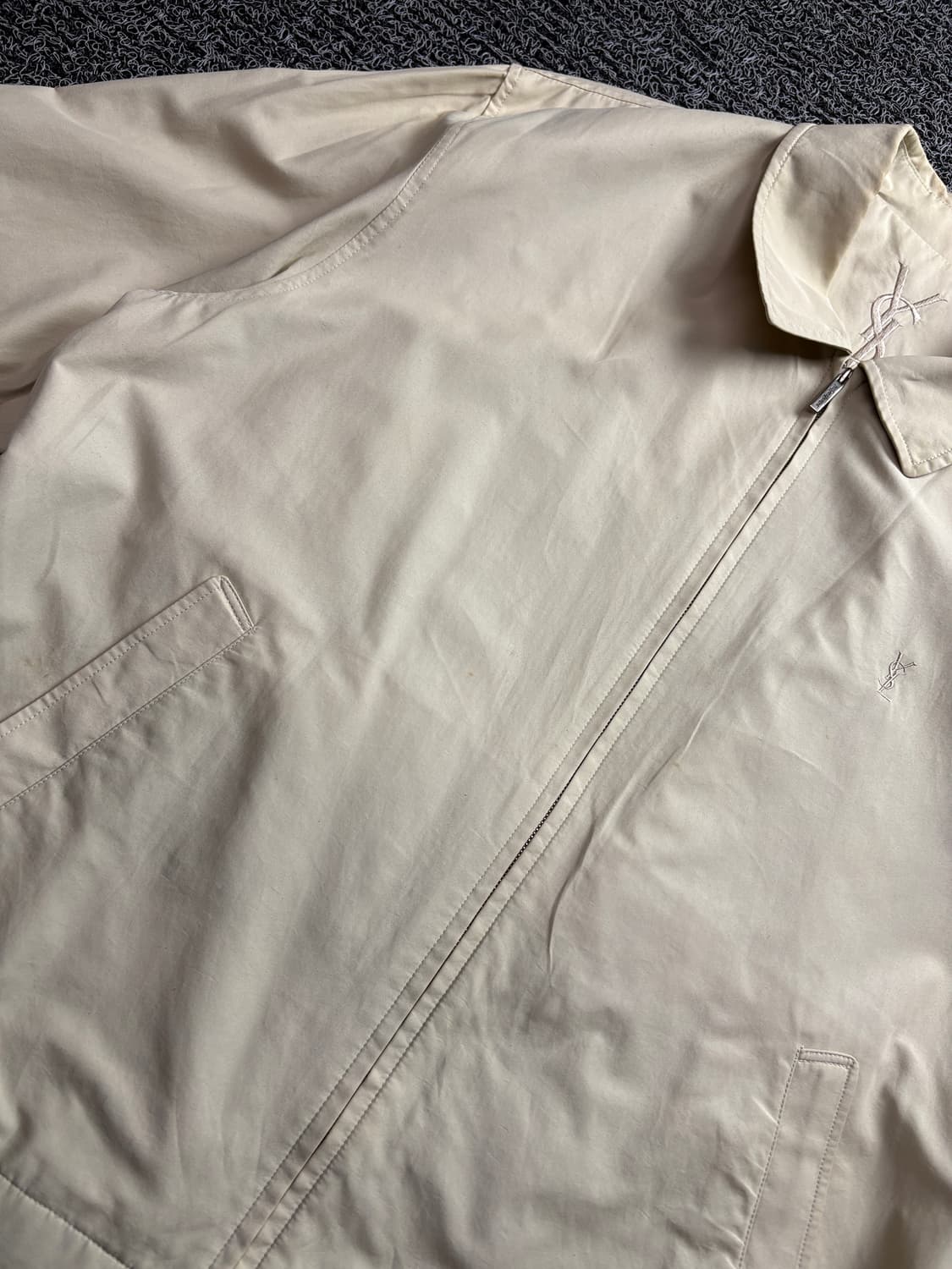 90s YSL 입생로랑 아카이브 미니멀 해링턴 블루종 자켓 3376 상품이미지5