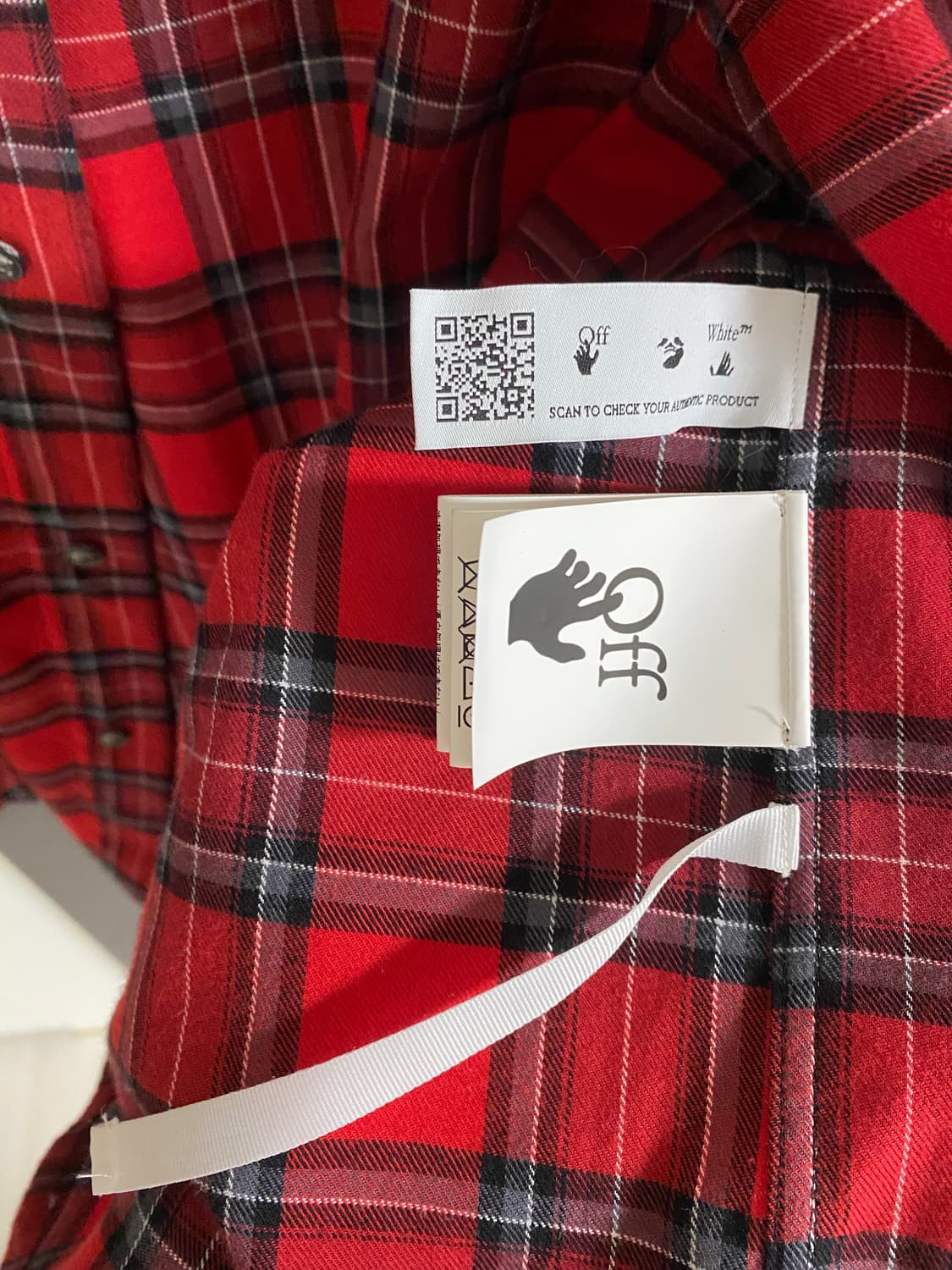 Off-White 빨간색 체크 셔츠 xxl 상품이미지4