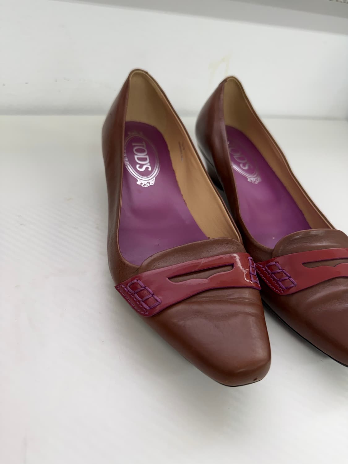 정품) TODS 토즈 브라운 플랫 슈즈 37 상품이미지3