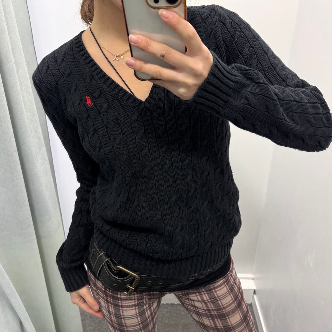 폴로 스포츠 블랙 꽈베기 니트 상품이미지1