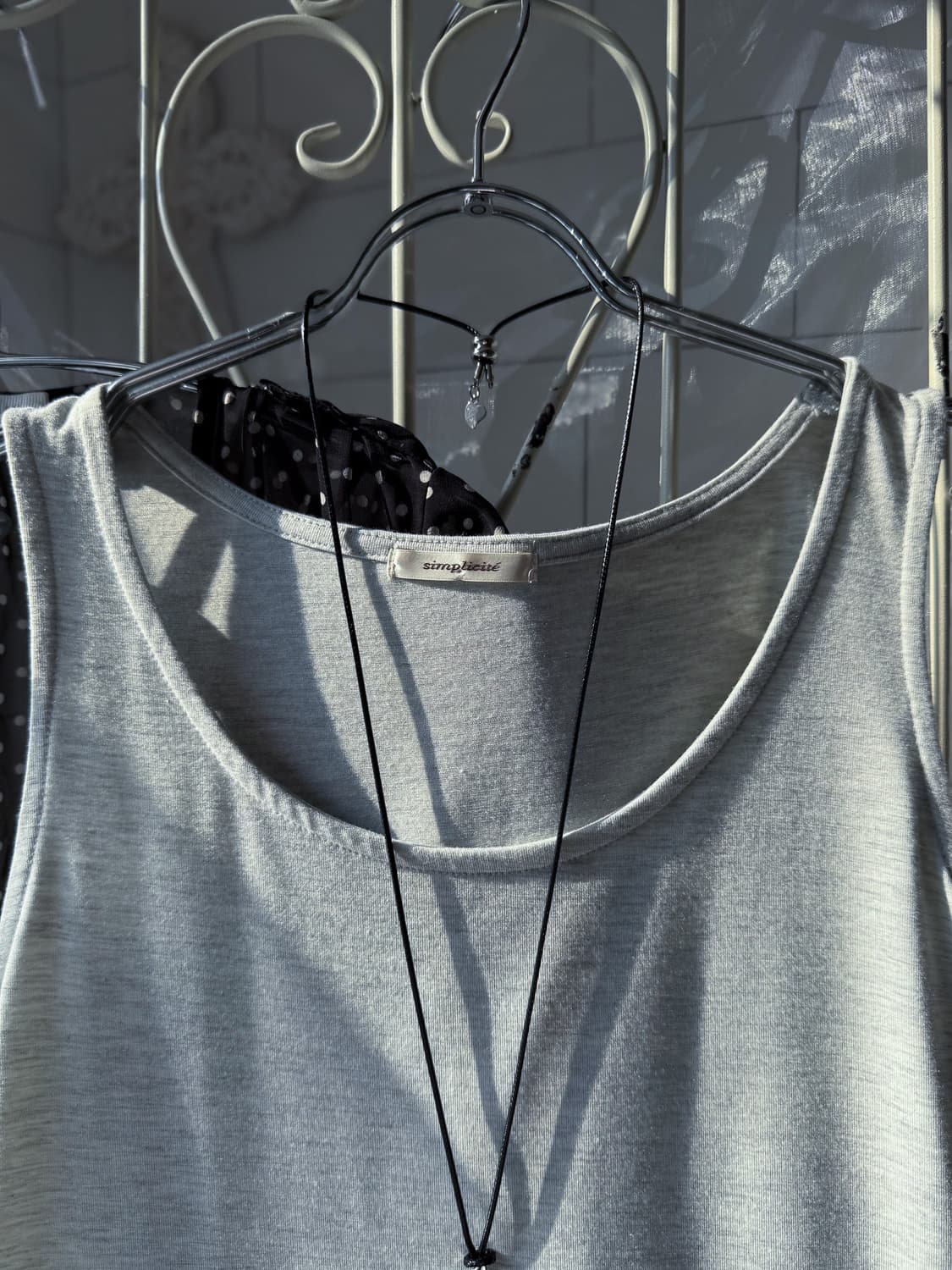 Gray See-Through Layered Sleeveless 0337 상품이미지5