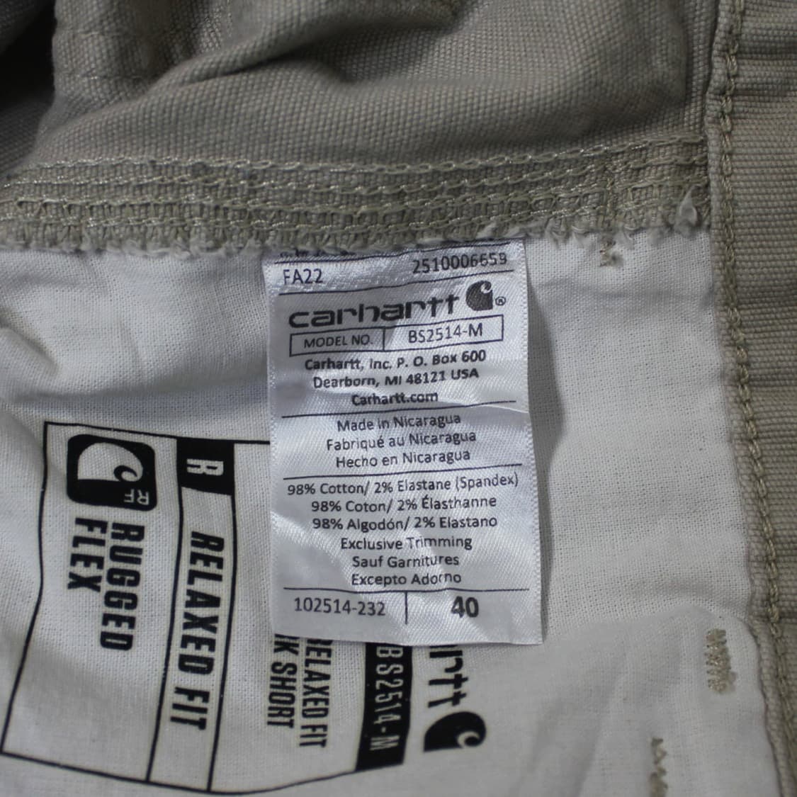 Carhartt 칼하트 아이보리 워크 팬츠  상품이미지6