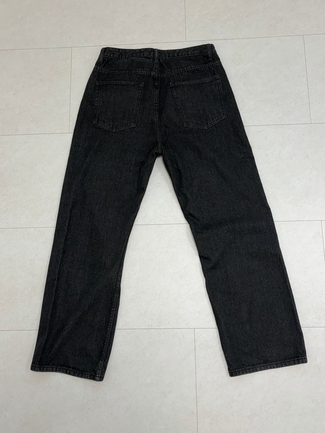 트릴리온 바이오스톤 워싱 와이드 데님 팬츠 블랙 L 상품이미지2