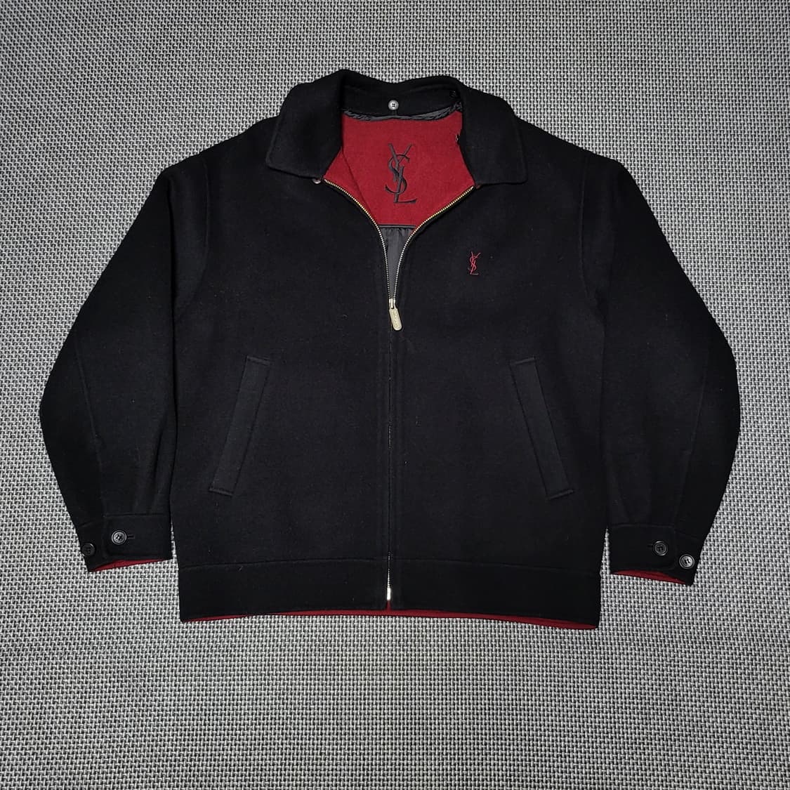 입생로랑 레드안감 내피 탈부착 모직 블루종 자켓 (95-100) 상품이미지1