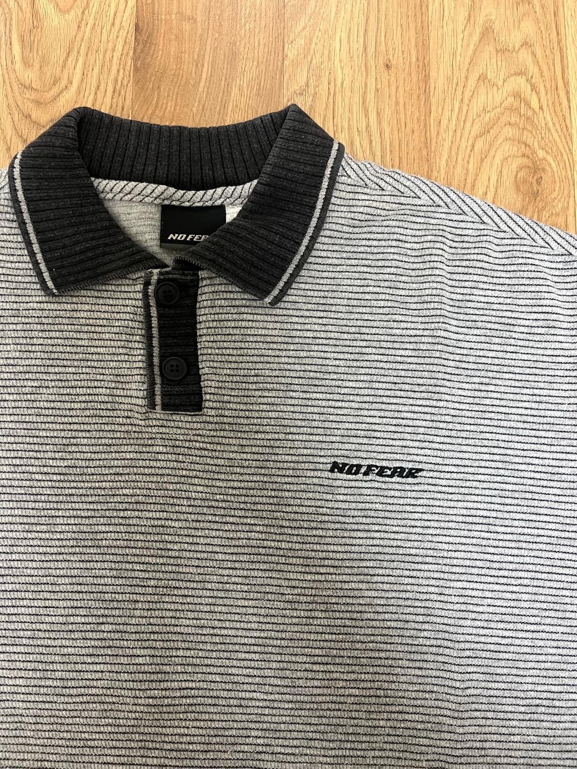 90s no fear 노피어 스트라이프 카라티 made in usa  상품이미지2