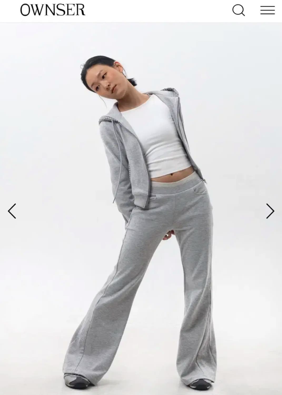 오운서 엔딩 부츠컷 스웻팬츠 그레이 상품이미지2