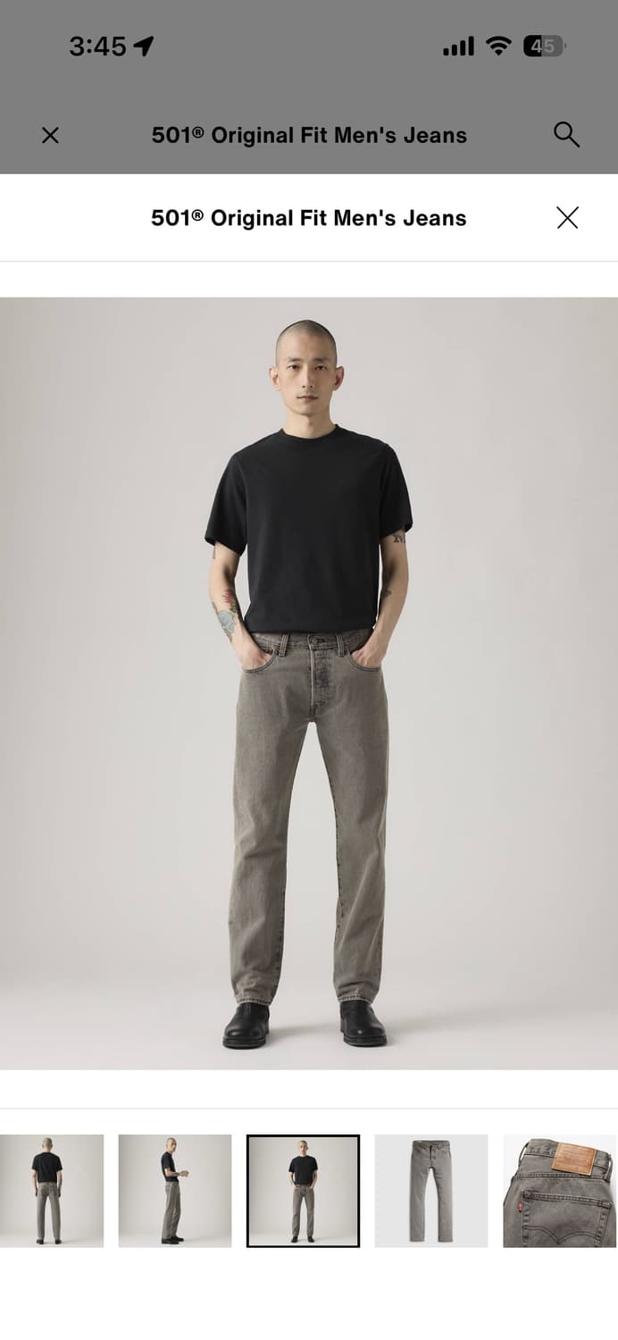 [33X30] 리바이스 501 오리지널 그레이 상품이미지1