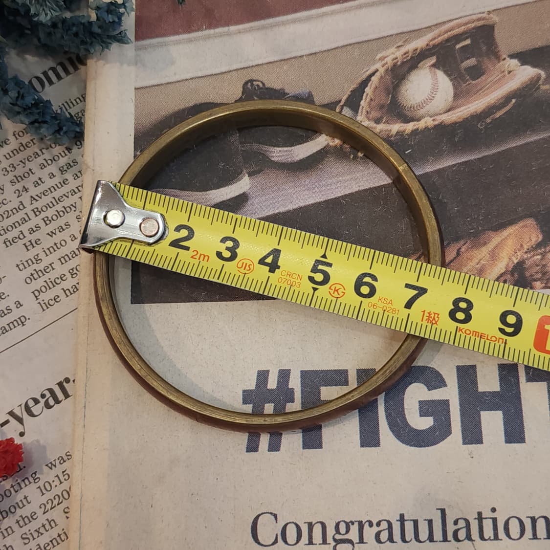 90s 프랑스 빈티지 팔찌 빈티지 브라스 뱅글 보헤미안 스타일 팔찌 상품이미지7