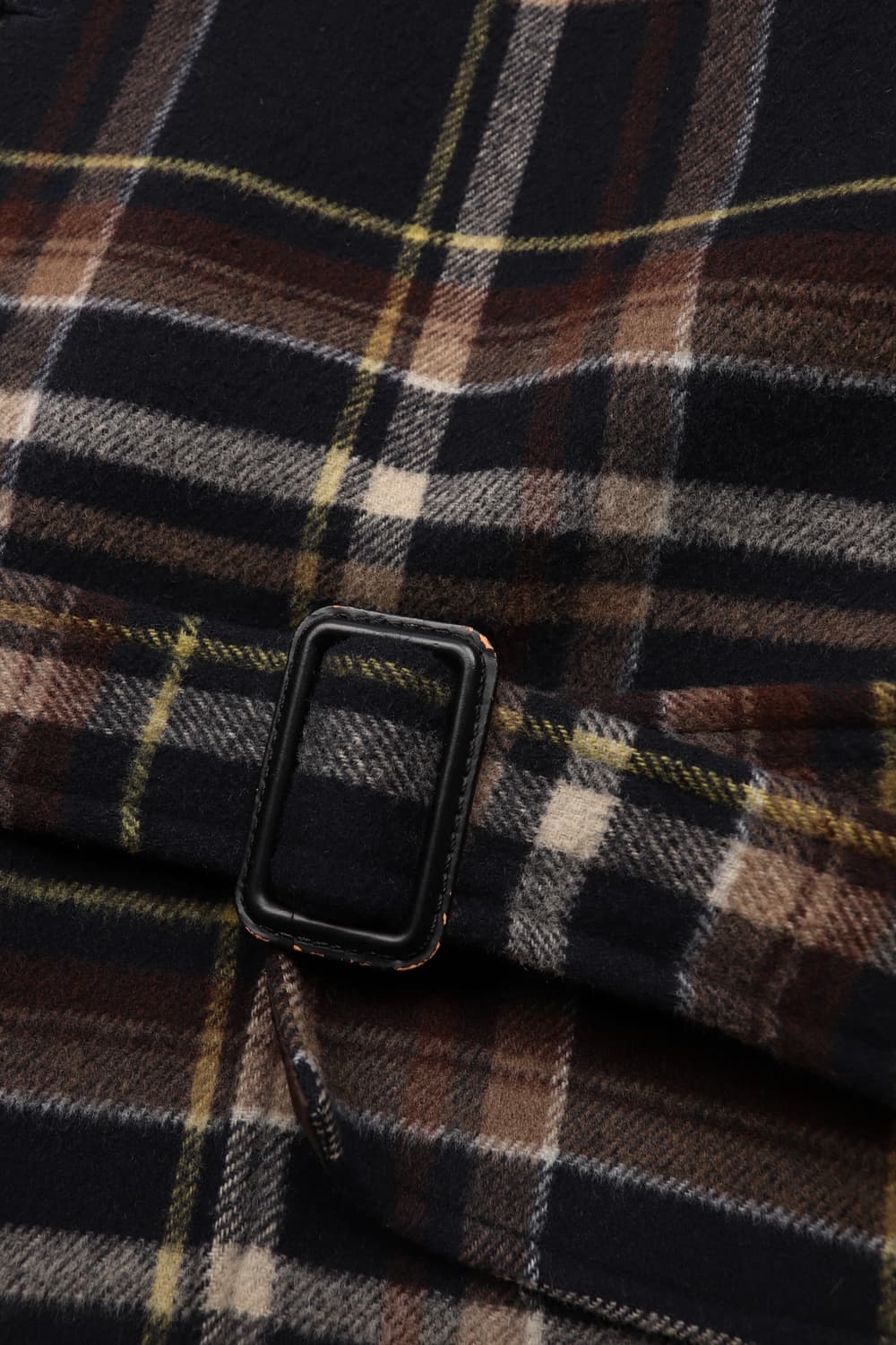 Shirter 벨티드 울 체크 코트 체크 네이비 상품이미지6