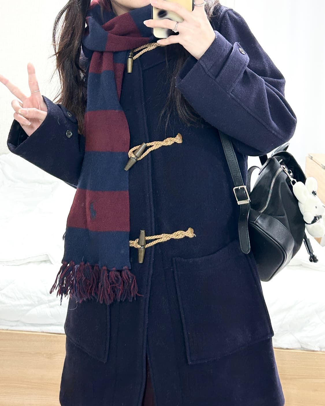 폴로 네이비 울 떡볶이 코트 상품이미지2