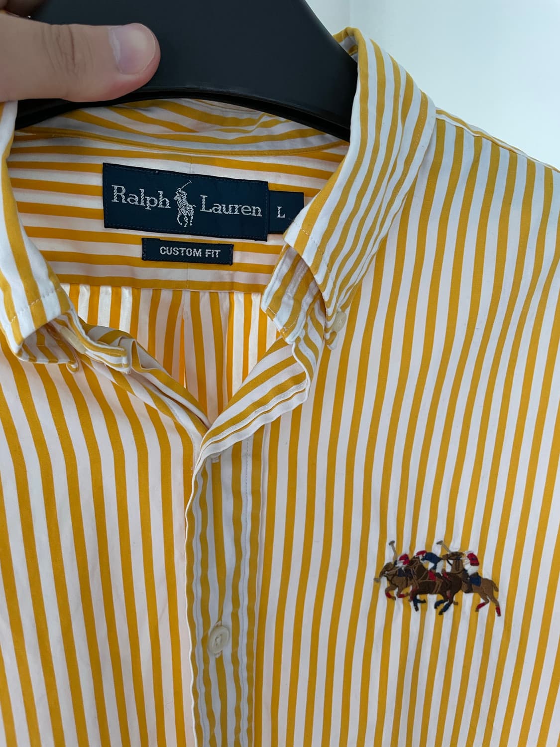 [L] 폴로 트리플포니 옐로 스트라이프 셔츠 상품이미지3