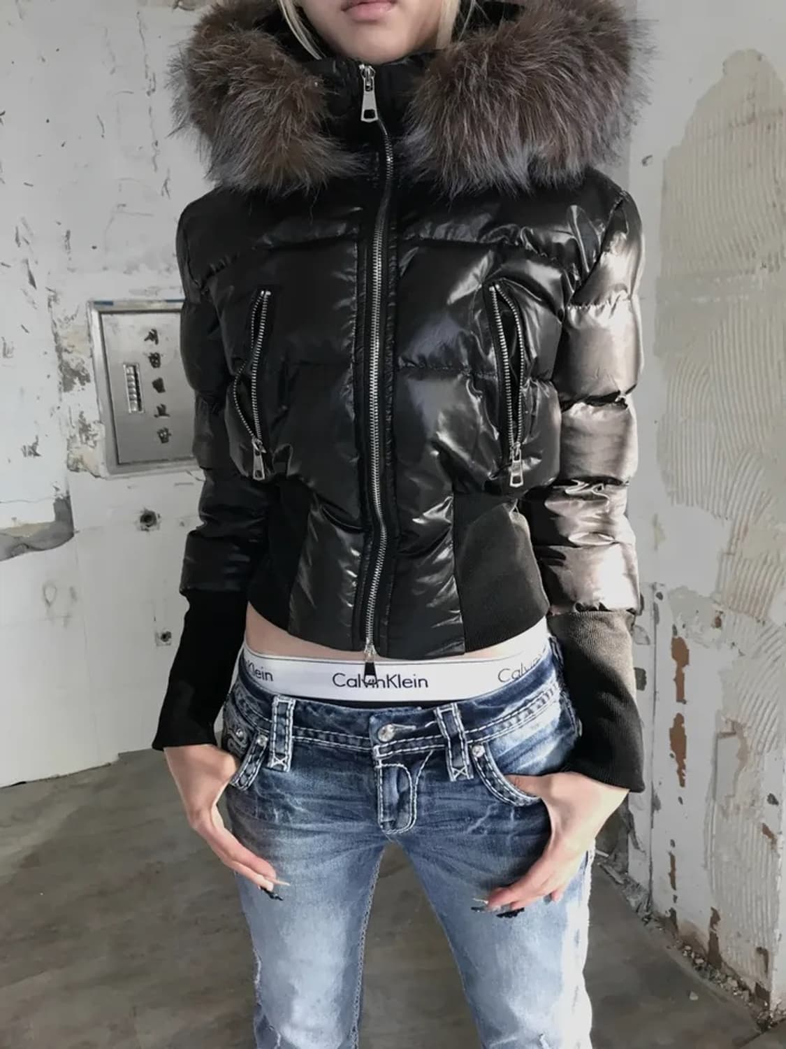 Vintage gracier zip crop puffer 상품이미지1