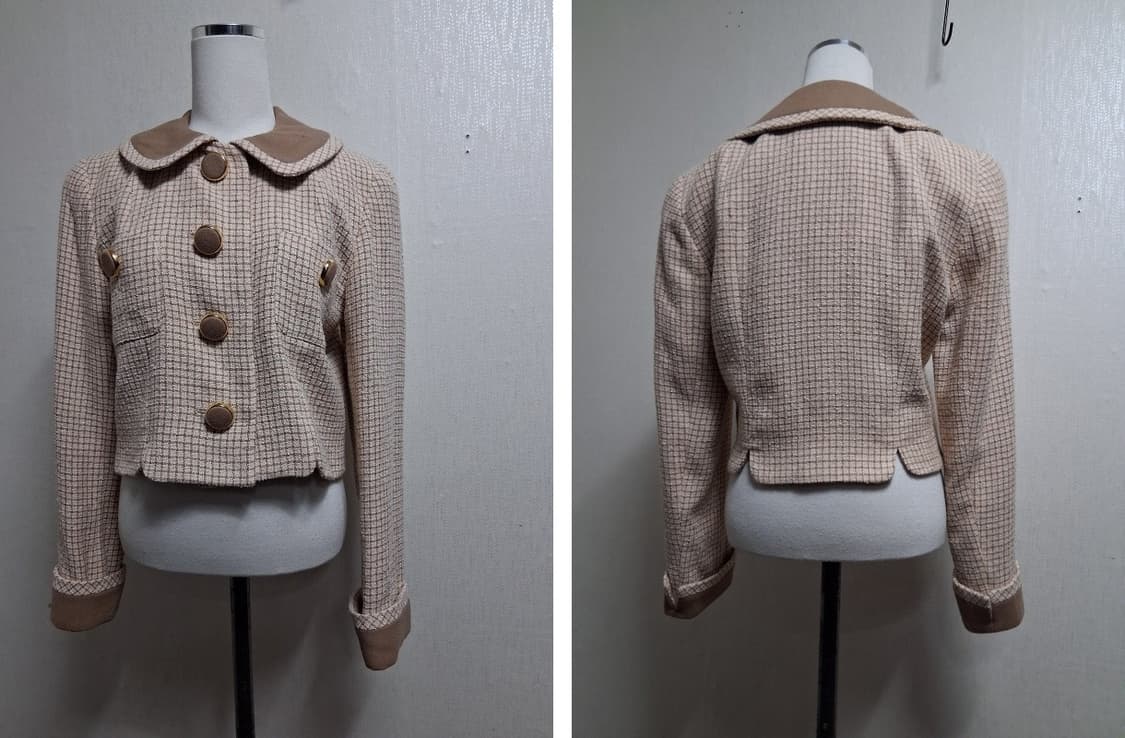 일본빈티지 vivid 부띠크 춘추 크롭쟈켓 라운드카라탈부착 66
원산지  상품이미지2