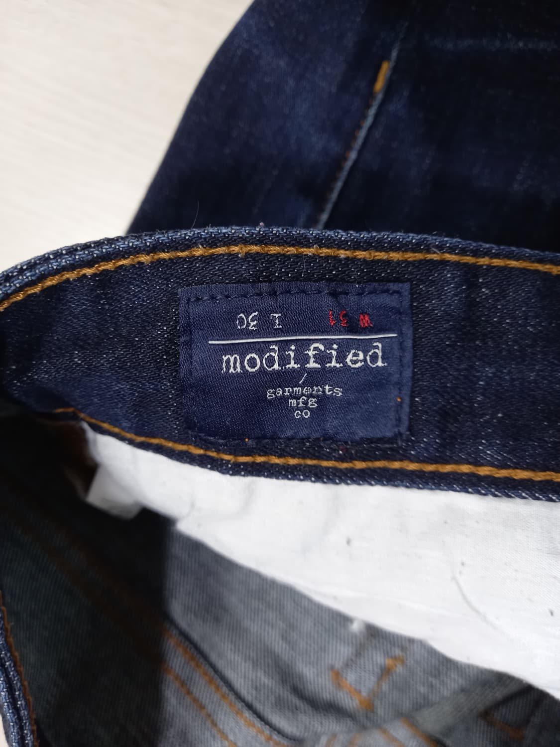 30 MODIFIED Kor 워싱 스판 슬림일자진 진청 30-163 상품이미지8