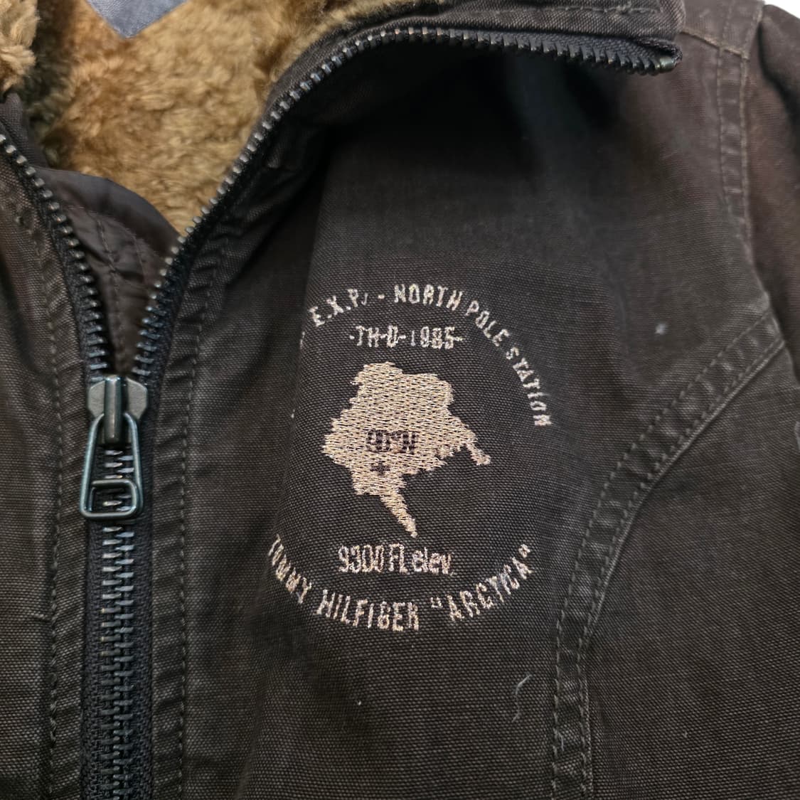 착샷)00s Y2K 타미힐피거 빈티지 캔버스 워크자켓 퍼 쉐르파 털 M 상품이미지5