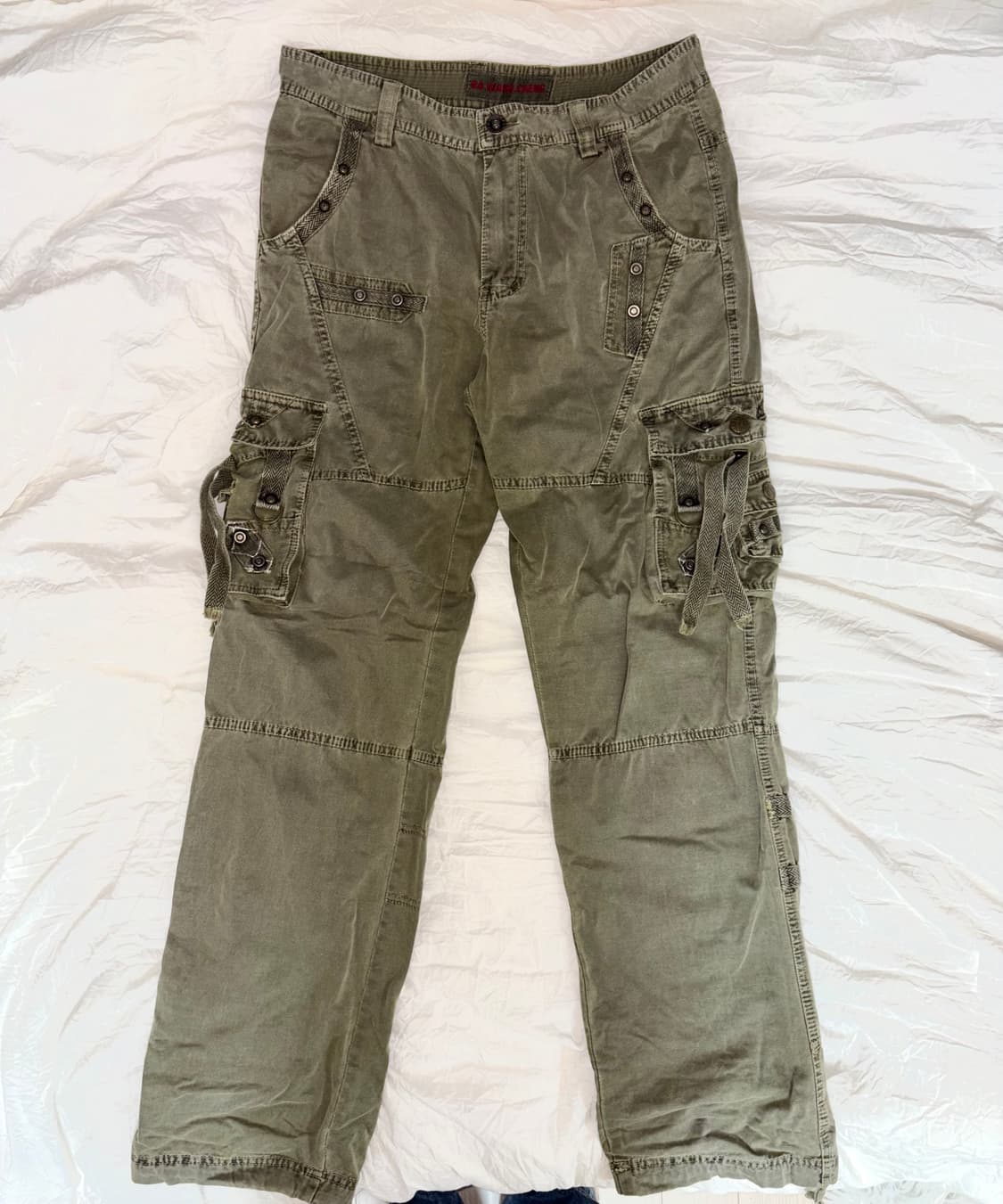 Ba wang cheng 그런지 카고 포켓 와이드 팬츠 상품이미지1