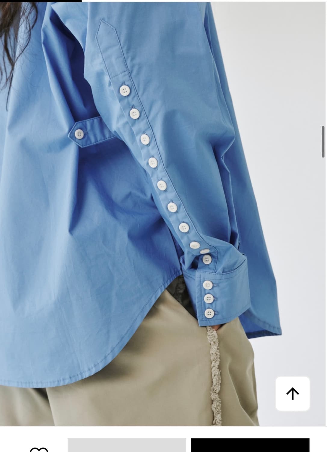 무료배송)플리즈프로젝트 paper button shirts 스카이블루 상품이미지2