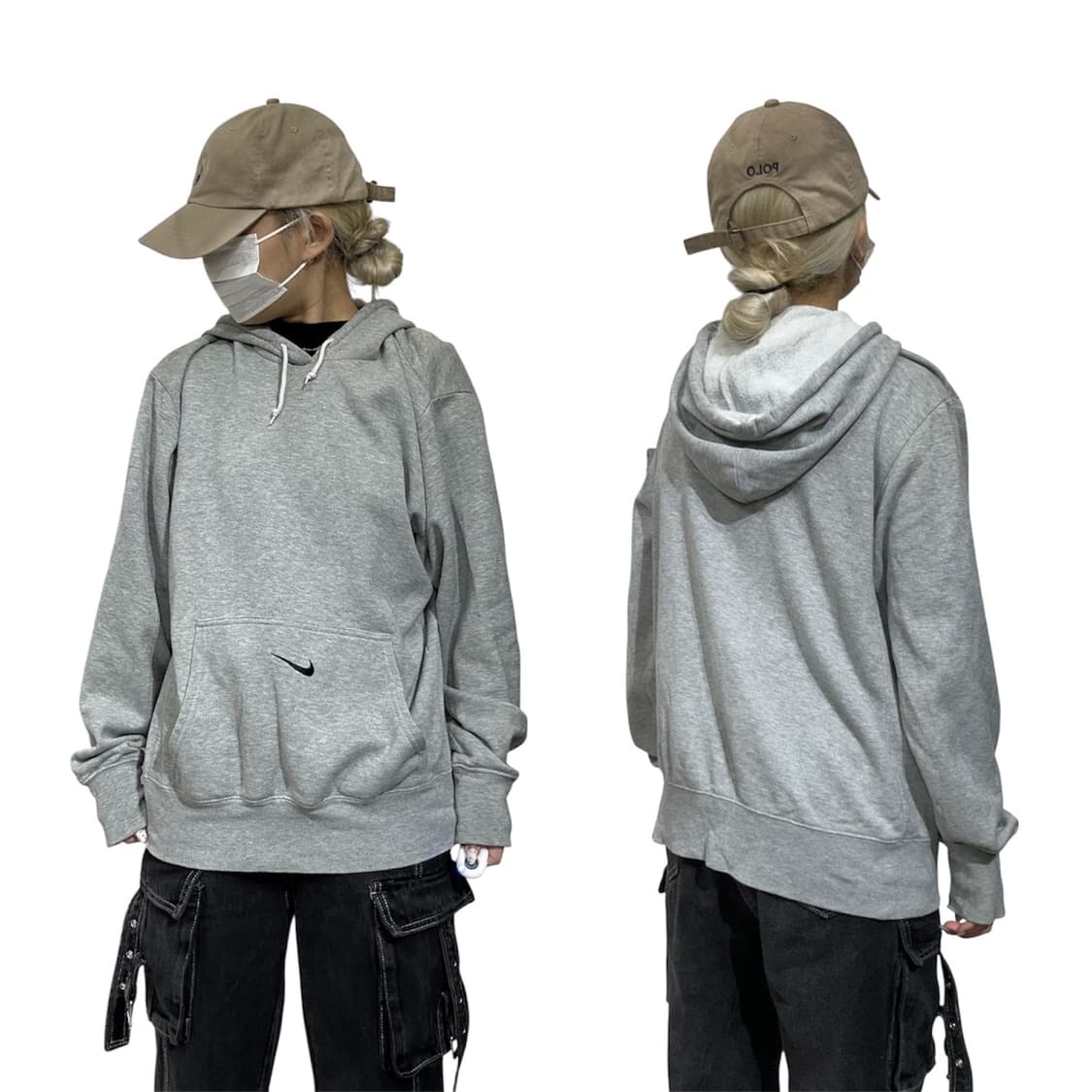 나이키 그레이 미드 스우시 후드티 M  상품이미지1