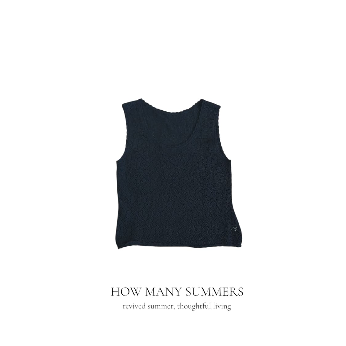 울 혼방 블랙 레이스 펀칭 니트 나시 상품이미지1